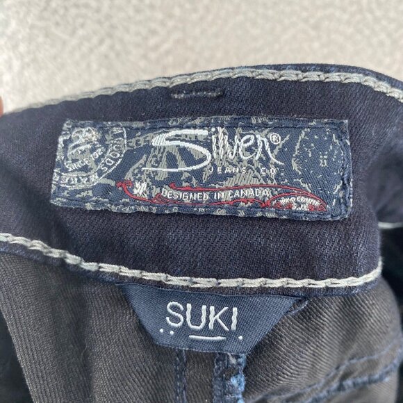 Silver Jeans Womens 20 Plus Suki Blue Dark Wash Bootcut Contrast Trim Curvy NWT - Picture 6 of 13